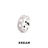 KREAM Ice Cuban ring Sterling Silver Full Diamond Cuban Chain Ring - COPPING THREADS - KREAM